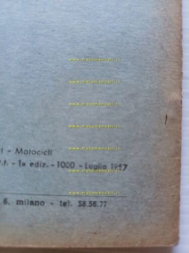 Mondial 50 Mondialino 1957 manuale uso manutenzione italiano ORIGINALE