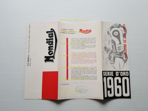 Mondial 75 Sport - 88 Turismo 1960 depliant originale italiano