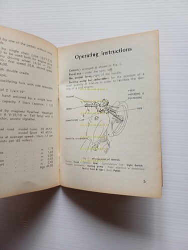 Mondial Mondialino 50 3 V 1958 manuale uso manutenzione originale …