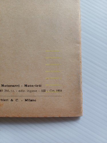 Mondial Mondialino 50 3 V 1958 manuale uso manutenzione originale …