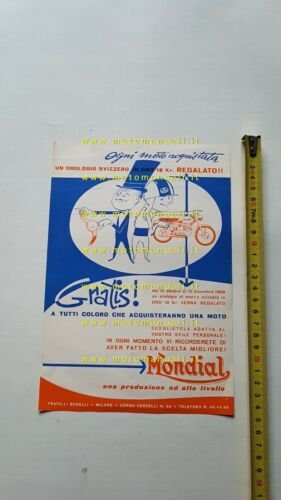Mondial produzione modelli 1958 depliant moto italiano originale brochure
