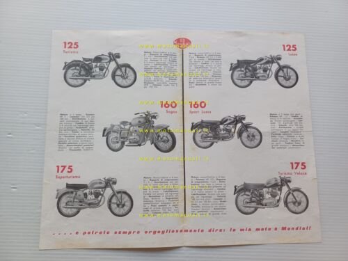 Mondial produzione modelli moto 1957 depliant italiano originale