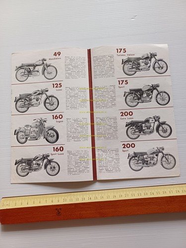 Mondial produzione modelli moto 1957 depliant italiano originale