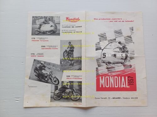 Mondial produzione modelli moto 1957 depliant italiano originale