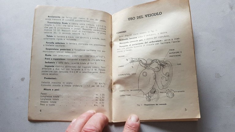 Mondialino 49 1955 manuale uso manutenzione libretto originale moto owner …