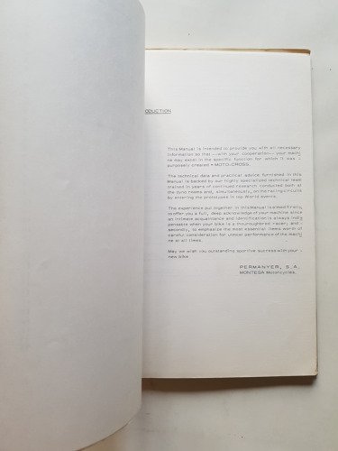 Montesa CAPPRA 250 VB 1977-78 manuale uso+catalogo ricambi originale