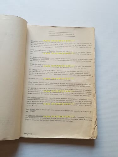 Montesa Cota 123 1972 manuale uso + catalogo ricambi originale