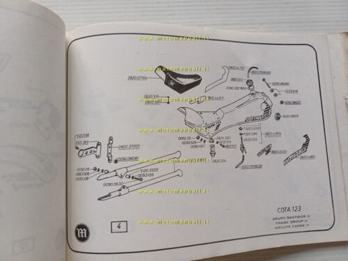 MONTESA Cota 123 manuale uso manutenzione + catalogo ricambi originale