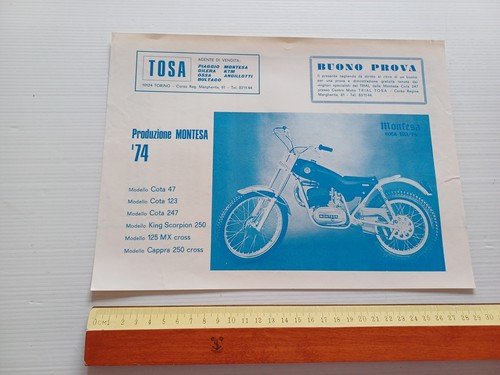 Montesa produzione 1974 depliant italiano originale