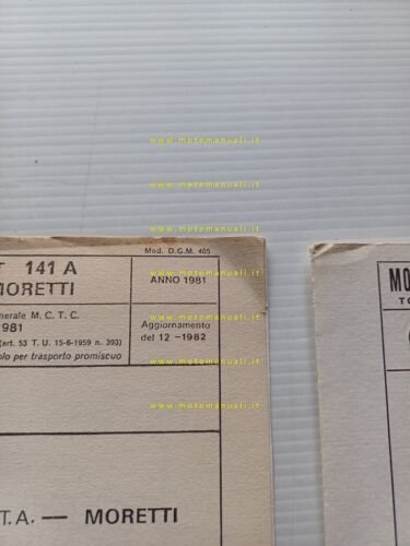 Moretti Fiat SuperPanda 1981 + agg. '83 scheda omologazione DGM …