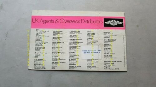 Morgan +8 - Morgan 44 depliant anni '70 inglese originale …