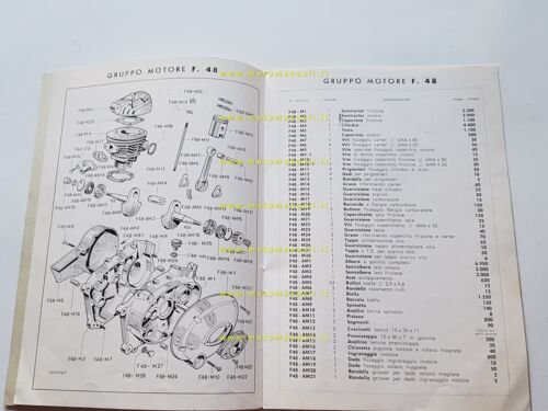 Morini Franco catalogo ricambi MOTORE 48 F originale engine parts …