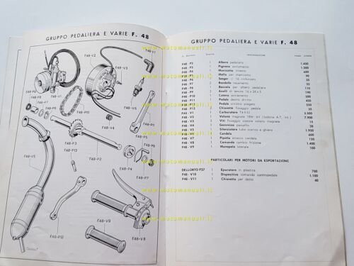Morini Franco catalogo ricambi MOTORE 48 F originale engine parts …