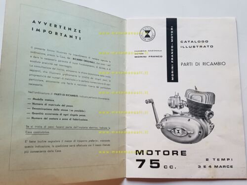 Morini Franco catalogo ricambi MOTORE 75 3-4 V originale engine …