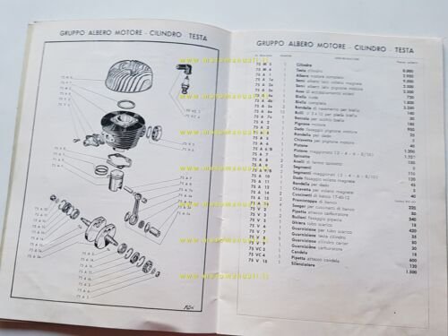 Morini Franco catalogo ricambi MOTORE 75 3-4 V originale engine …