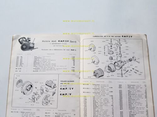 Morini Franco catalogo ricambi MOTORE serie 4MP originale engine parts …