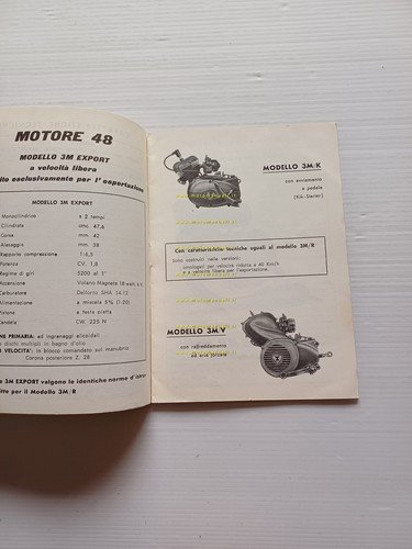 Morini Franco motori 50 3M-R-K-V-2M-F 48 anni 60 manuale uso …