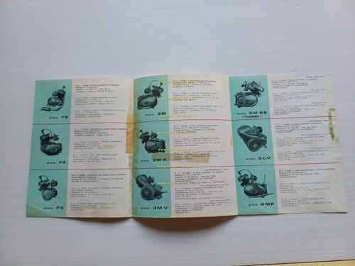 Morini Franco produzione motori 50 anni 60 depliant italiano originale
