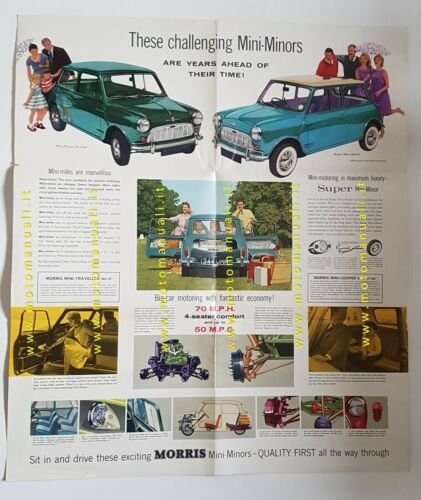 Morris modelli Mini Minor 1962 depliant INGLESE originale