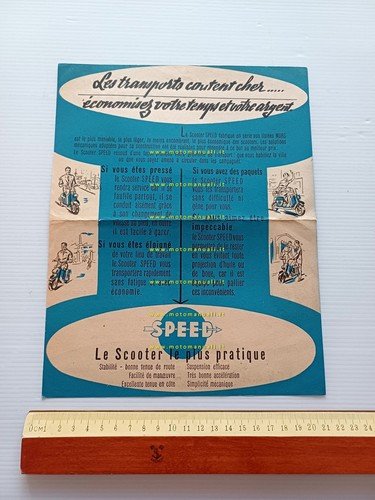 Mors Speed 115 scooter 1952 depliant originale francese