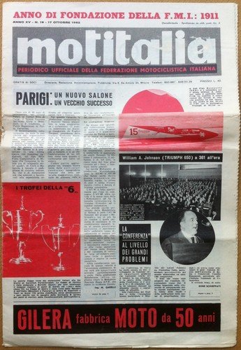 Motitalia - 1962 n° 19 - Saloni di Parigi e …