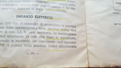 Moto Alpino 175 1955 manuale uso manutenzione originale OWNER'S MANUAL
