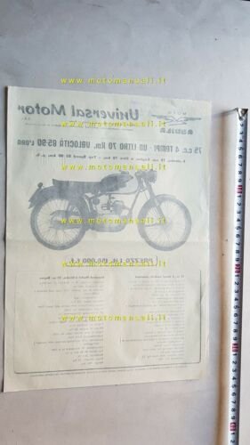 Moto Aquila 75 1957 depliant originale brochure