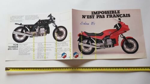 Moto BFG 70 GT 1300 1984 depliant FRANCESE originale brochure …