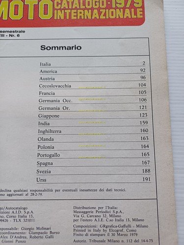 Moto Catalogo 1979 tutte le moto del mondo - Verlag …