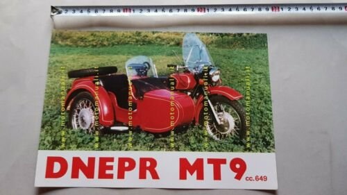 Moto Dnepr 650 MT 9 anni '70 depliant originale italiano …