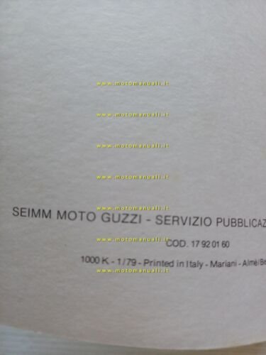 Moto Guzzi 1000 SP - G5 1979 manuale officina ITALIANO …