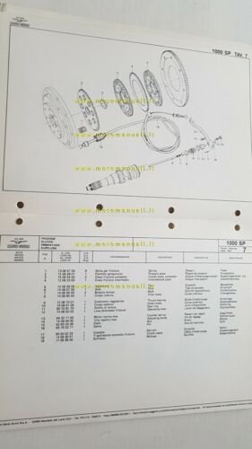 Moto Guzzi 1000 SP 1980 catalogo ricambi originale spare parts …