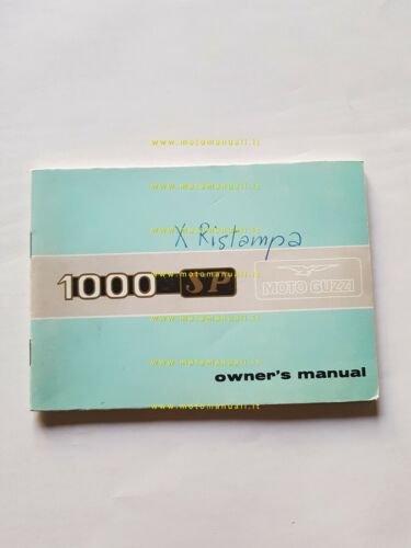 Moto Guzzi 1000 SP 1980 manuale uso originale INGLESE owner's …