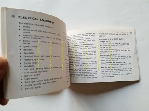 Moto Guzzi 1000 SP 1980 manuale uso originale INGLESE owner's …