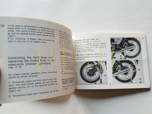 Moto Guzzi 1000 SP 1980 manuale uso originale INGLESE owner's …