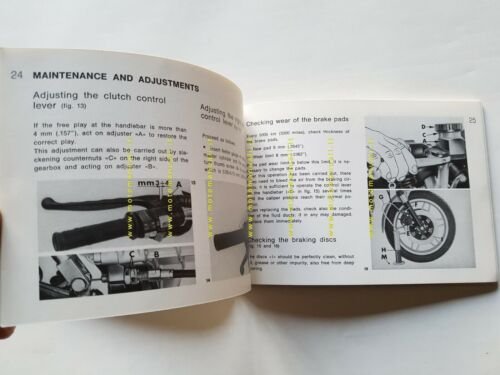 Moto Guzzi 1000 SP 1980 manuale uso originale INGLESE owner's …