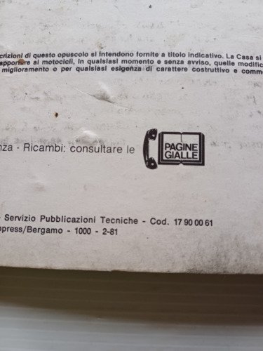 Moto Guzzi 1000 SP 1981 manuale uso manutenzione libretto istruzioni …