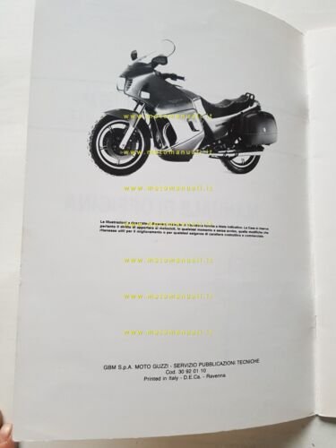Moto Guzzi 1000 SP III Varianti Manuale Officina 1000 SP-G5 …
