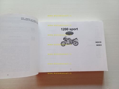 Moto Guzzi 1200 Sport 2006 manuale uso manutenzione libretto istruzioni …