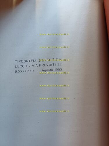 Moto Guzzi 125 Stornello 1960 manuale uso manutenzione italiano originale