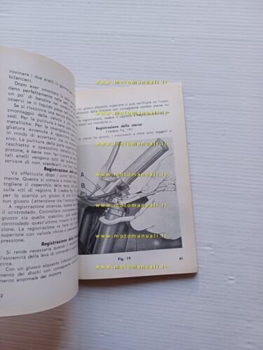 Moto Guzzi 125 Stornello 1960 manuale uso manutenzione italiano originale