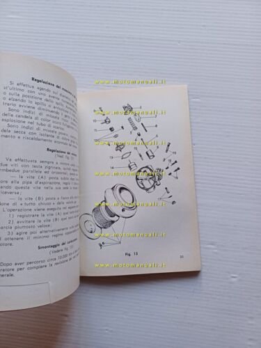 Moto Guzzi 125 Stornello 1960 manuale uso manutenzione italiano originale