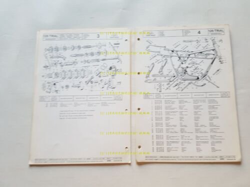 Moto Guzzi 125 Trial catalogo ricambi ORIGINALE spare parts catalogue
