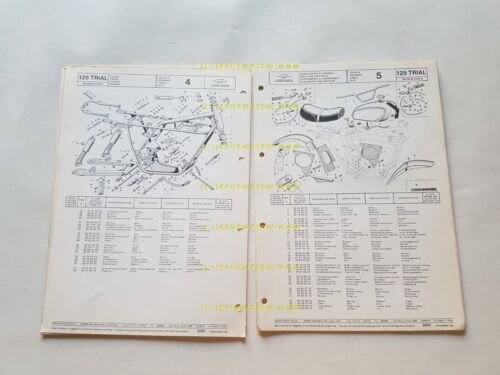 Moto Guzzi 125 Trial catalogo ricambi ORIGINALE spare parts catalogue