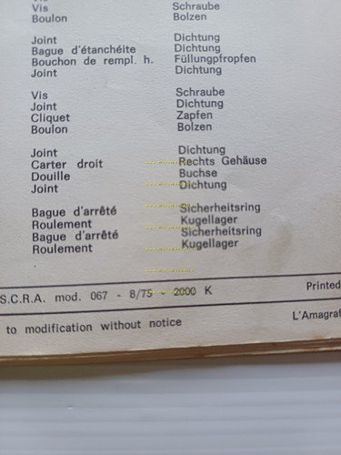 Moto Guzzi 125 Turismo 1975 catalogo ricambi ORIGINALE