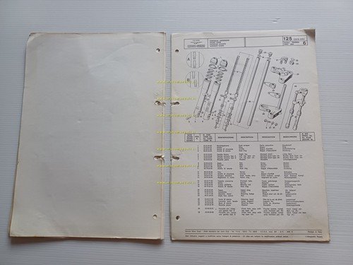 Moto Guzzi 125 Turismo 1975 catalogo ricambi ORIGINALE