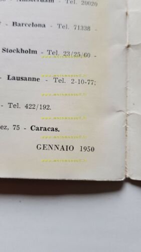 Moto Guzzi 1950 catalogo produzione depliant genuine motorcycle brochure