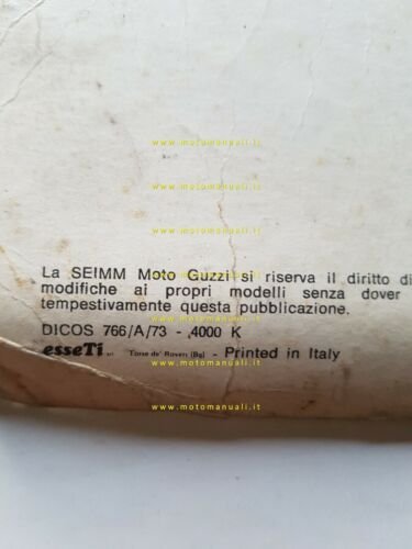 Moto Guzzi 250 TS 1973 manuale uso manutenzione originale owner's …