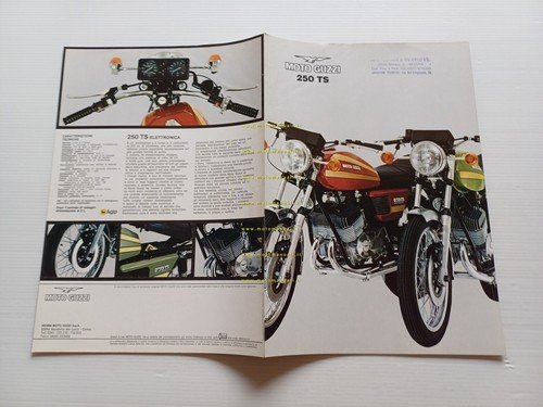 MOTO GUZZI 250 TS 1974-75 depliant originale italiano