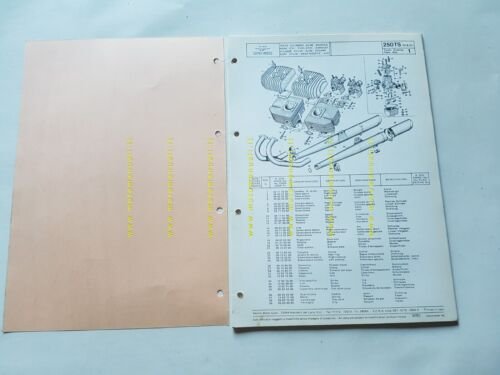 Moto Guzzi 250 TS 1975 catalogo ricambi ORIGINALE spare parts …